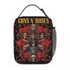 Guns N Roses Band Lunch Bag Retro Lunch Box School Portable Thermal Lunch Bags Graphic Cooler Bag