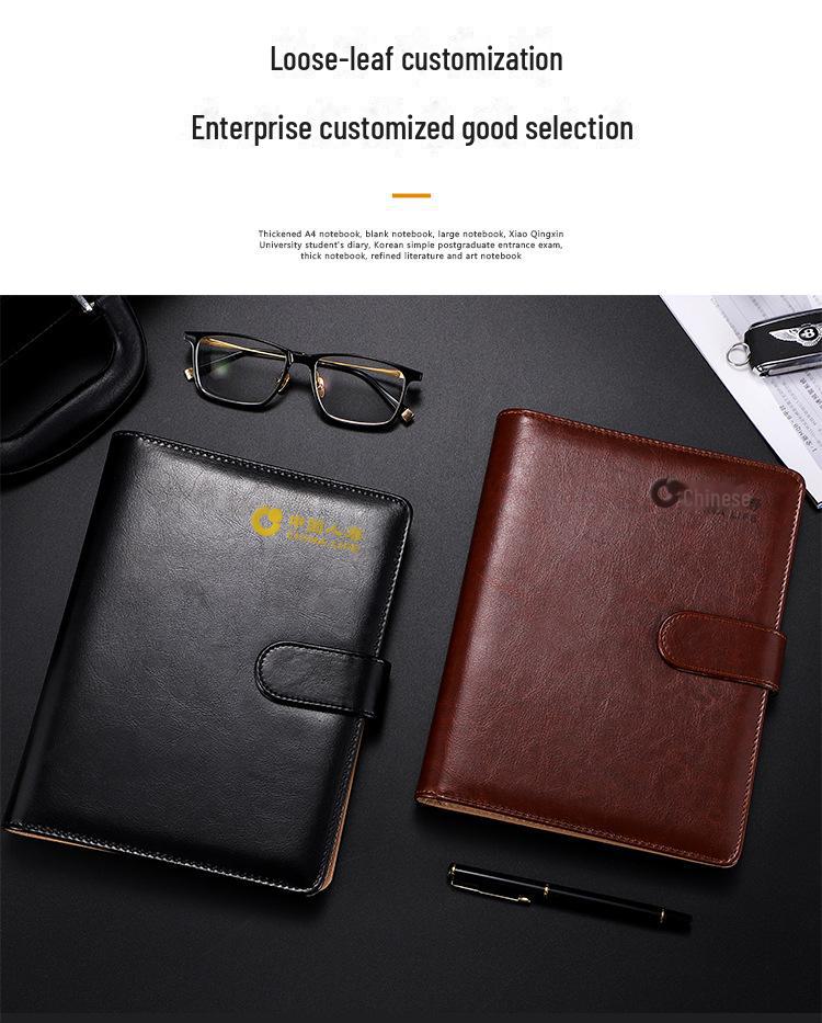 A5/B5-Notizbuchset aus Leder mit Magnetschnalle und anpassbarem Logo