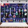 Cartoon Chemical Crazy Science Fun Background Birthday Party Decorations Scientist Physics Experiment Baby Shower Supplies Gifts2673