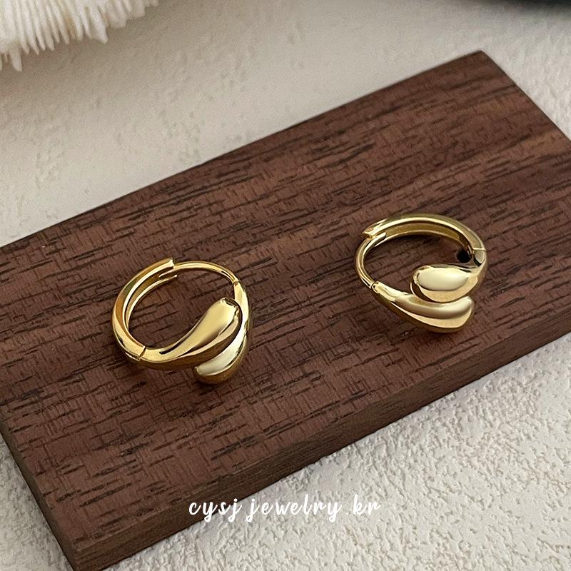 

Cuiyan S925 Silver Minimalist Double Water Drop Earrings for Women