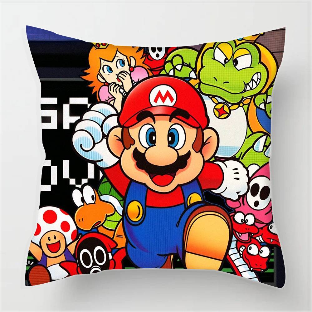

Super Cute Style M-Mario Game Pillowcases cushion covers living room sofas home decor gifts 12x12Inch
