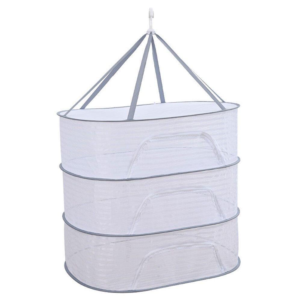 1-3 Lagen Trockennetz Kräutertrockner Netz Gemüse Lebensmittel Fisch Hängendes Trockengestell Kleidung Trockennetz Blumen Knospen Pflanzen Organizer