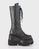 Women's Gothic 43 Size Thick-Soled Motorcycle Knight Boots - Big Head, Slim High, Knee-Length