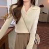 Herbst/Winter Pullover mit Polokragen für Damen Gestricktes Unterteil Top Nischendesign Sinn für Interieur