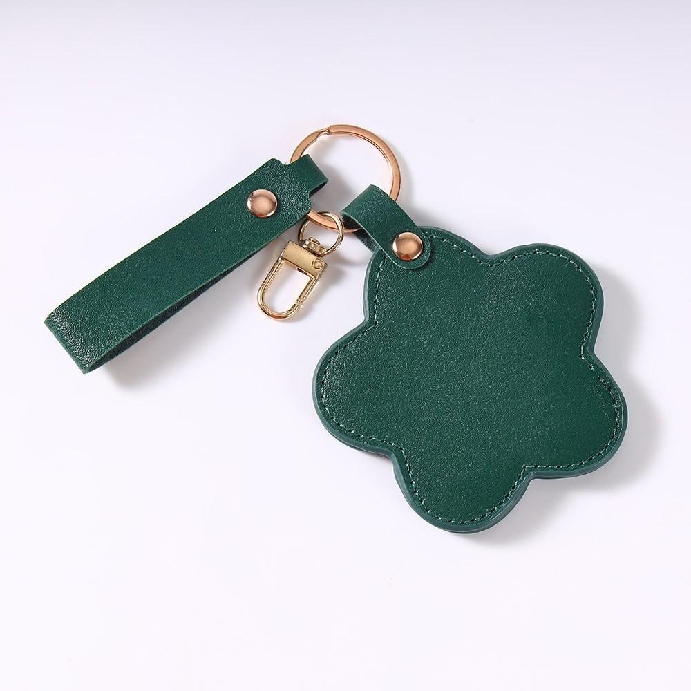 Rotate Small Mirror Stars Shape Makeup Mirror PU Leather Colorul Star Keychain  Graduation Gift