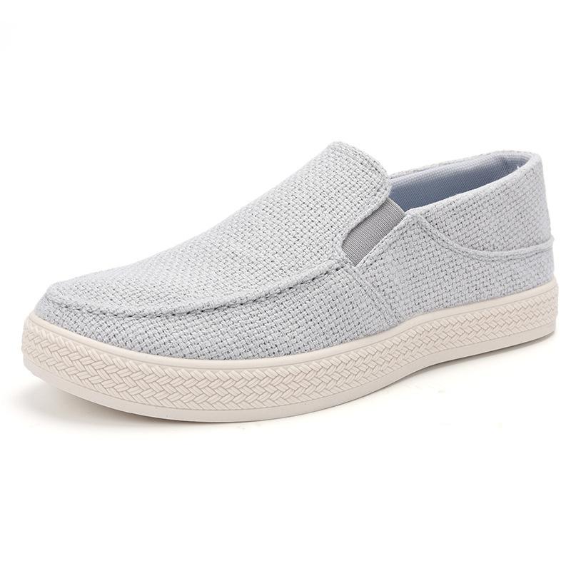 Summer Linen Shoes Men's One-pedal Lazy Shoes Breathable Foot Cover Casual Canvas Shoes Medium Old Dad Shoes