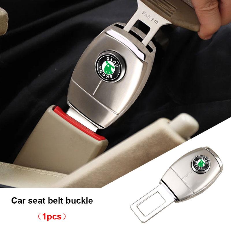 1/2Pcs Car Seat Belt Clip Extension Plug Buckle Car Accessories For Skoda Octavia Superb Rapid Kodiaq Karoq Fabia Kamiq Roomster Citigo