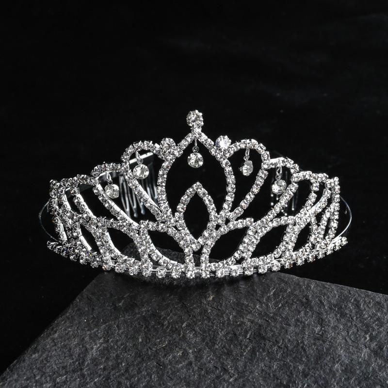 Bridal Crown Claw Chain Rhinestones Crown Dance Suit Dinner Accessories Birthday Party Adult Children Hair Comb Headband