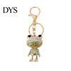 Wear-resistant Keyring Keychain Pendant Sparkling Rhinestones Frog Design Key Chain Durable with Lobster Clasp Anti-Oxidation Lightweight Backpack