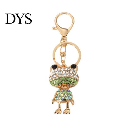 Wear-resistant Keyring Keychain Pendant Sparkling Rhinestones Frog Design Key Chain Durable with Lobster Clasp Anti-Oxidation Lightweight Backpack
