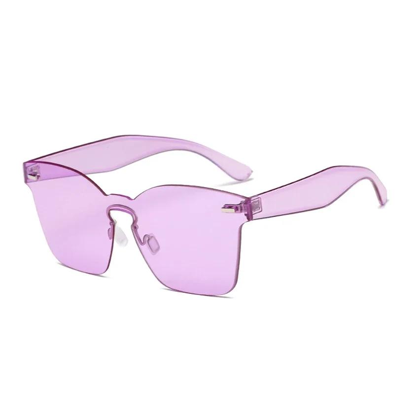 Fashion Sunglasses For Women Men Rimless Lens Gray Pink Yellow Blue Brown Eyewear Uv400 Sun Glasses