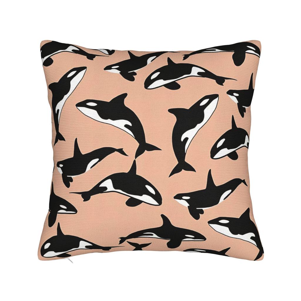 Orca Whale Patterns Pillow Case Comfy Pillow Cover For Sofa Car Home Decor Morden Cushion Cover
