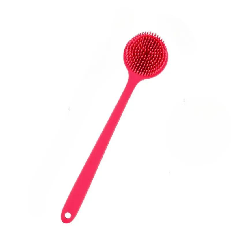 Back Scrubber for Men and Women Silicone Bath Brush Long Handle Double Sided Extended Bathing Scrubbing Massage Brush
