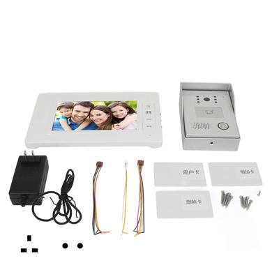 Wired Video Intercom System 7in  Colorful Screen Infrared Night Vision Video Door Phone Kit for V