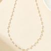 Pearl Necklace French Retro Court Style Gold Plated Allergy Free Alloy Jewelry for Girls School Daily Wear