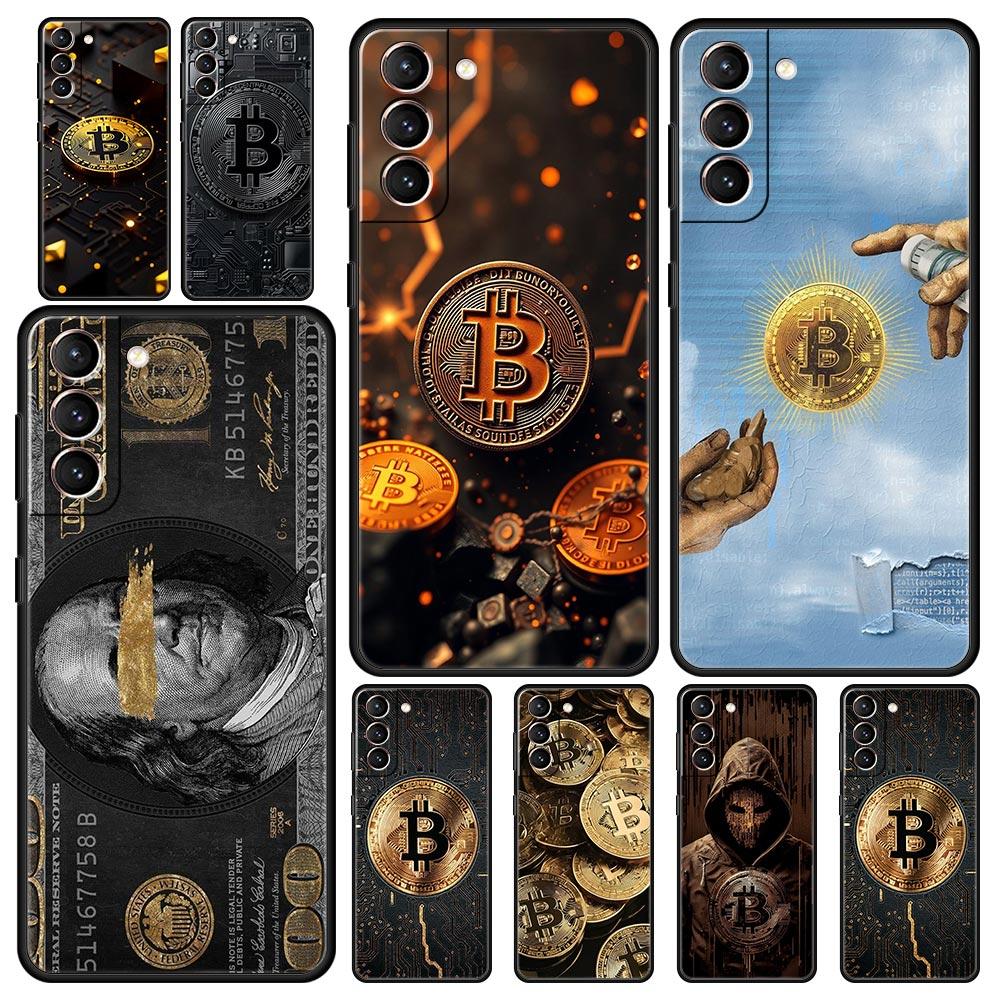 Luxus Bitcoin B Handyhülle für Samsung Galaxy S25 Edge S24 S23 S22 S21 Ultra S20 FE 5G S10 S10E S9 Plus Weiche TPU-Abdeckung