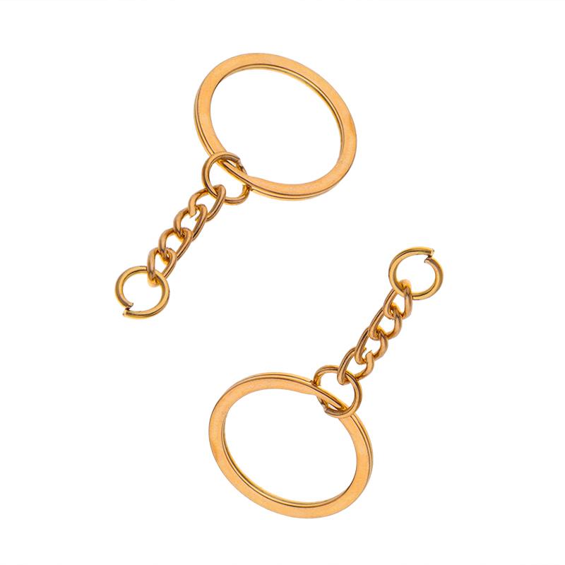 10pcs/lot Flat Key Chain Key Ring Keychain Long Round Split Keyrings Keychain For Jewelry Making Accessories Wholesale