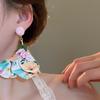 Exaggerated Beach Earrings Tassel Petals Stud Earrings Trendy Flower Dangle Earrings  Vacation