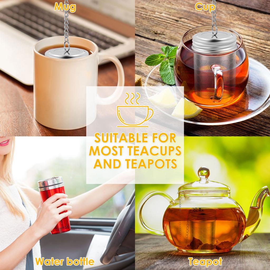 2/4Pcs Stainless Tea Filter Loose Tea Drainer Anti-Scald Multi-Purpose Coffee Tea Strainer Teaware Home Kitchen Accessories