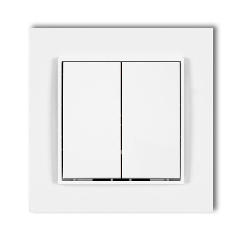 Double Switch with Frame Karlik Mini White