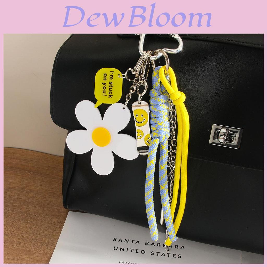 Small Daisy Flower Keychain With Letter Pendant For Bag Decor