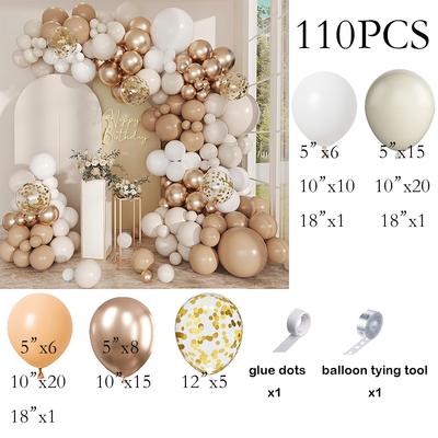 White Snad Balloons Garland Skin Champagne Gold Confetti Latex Ballon Arch Kit Kid Birthday Party Wedding Baby Shower Decoration
