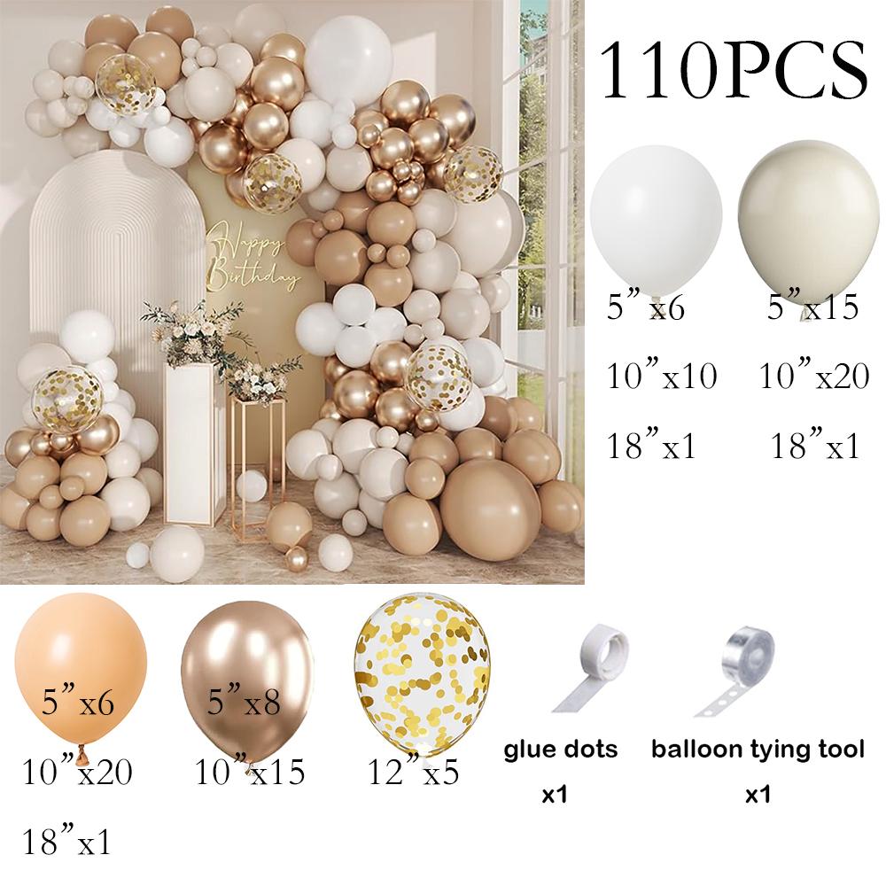 

White Snad Balloons Garland Skin Champagne Gold Confetti Latex Ballon Arch Kit Kid Birthday Party Wedding Baby Shower Decoration AS Picture