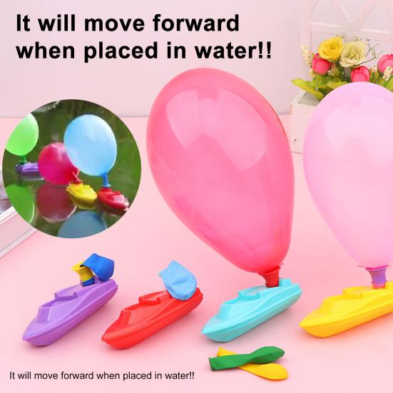 20Pcs Balloon Powered Boat Toy with 60 Balloons Educational Mini Ship Race Toy Children Science Experiment Exploration Classroom Learning Toy