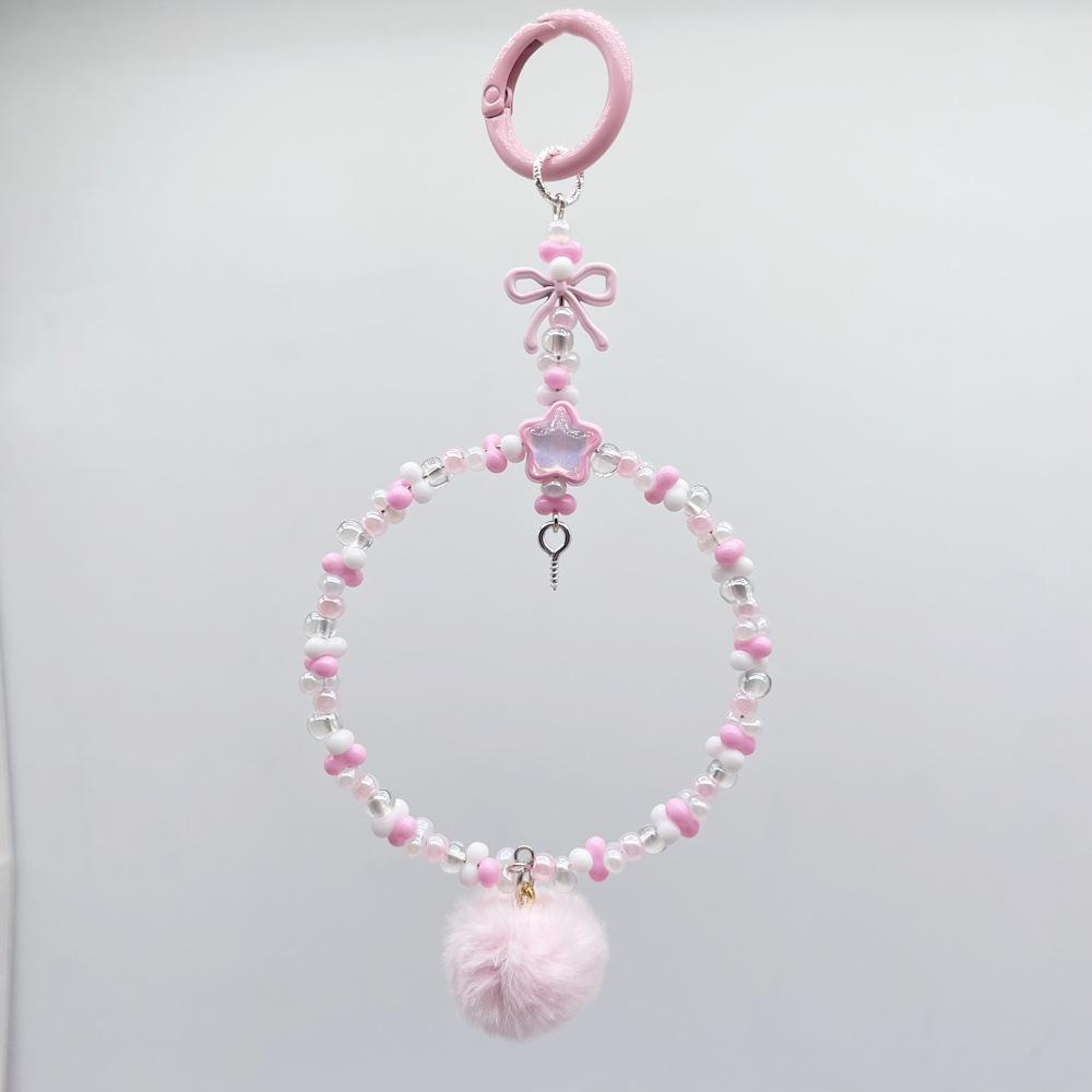 

Blind Box Cute Grain Car Hanging Mobile Phone Chain DIY Hanging Chain Water Drop Multi-color Peanut Bead Chain Keychain Accessories 1pcs