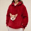 Unisex Casual Color Long Sleeve Hooded Sweatshirt with Pet Pocket