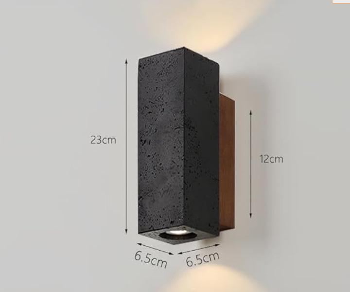 Black and Yellow Travertine Minimalist Wall Sconce for Bedroom, Living Room, or Staircase