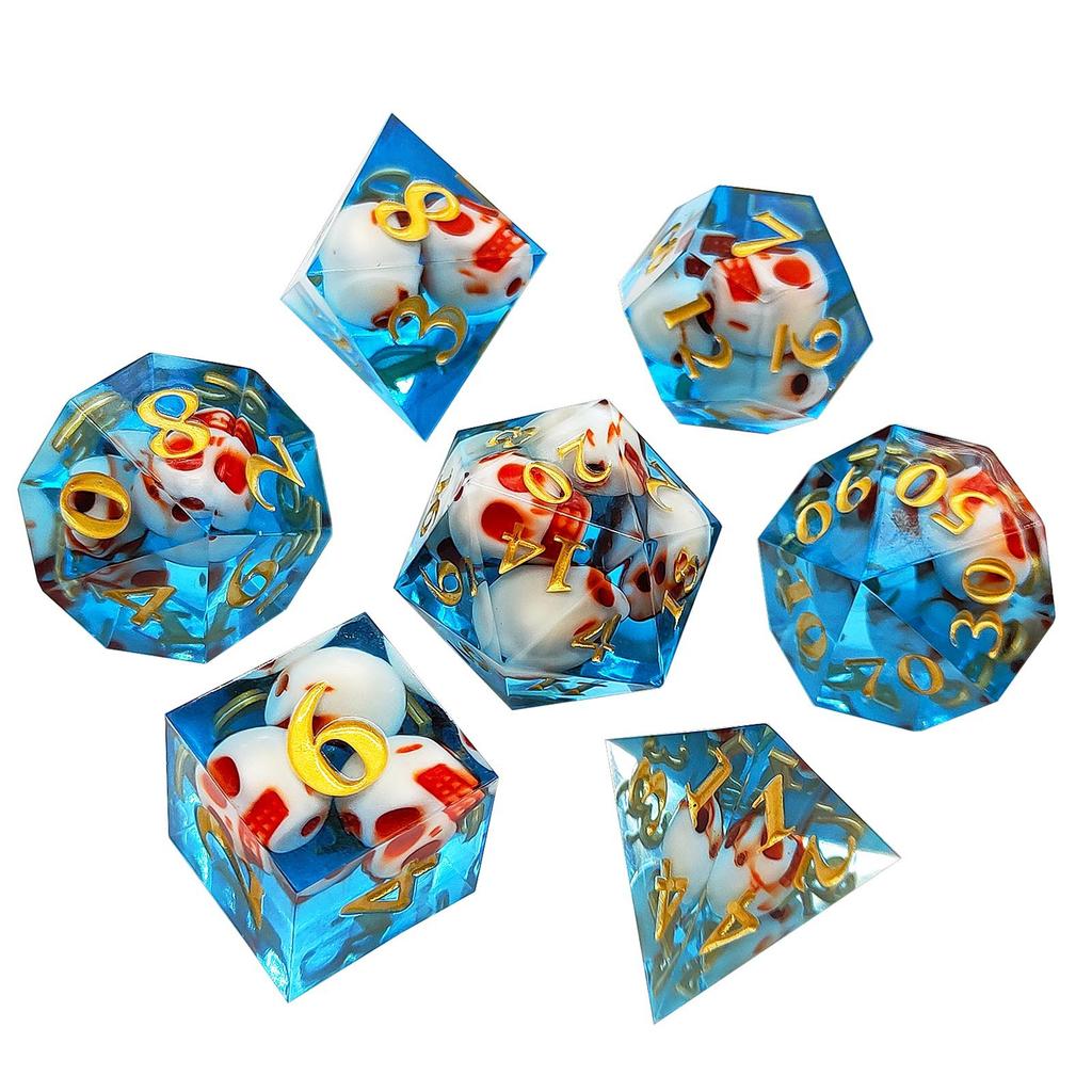 7Pcs/set Skull Dice Red Black D4 D6 D8 D10 D% D12 D20 Polyhedral Games Dice Set for Role Playing Board Table Games