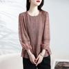 Damen Frühlings- und Sommer-Temperament-T-Shirt Mittleren Alters Lässige Stickerei-Oberteile