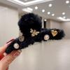 Pince à cheveux en vison strass haut de gamme 2025 - Grande pince crocodile pour coiffures relevées