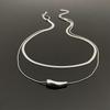Square Sugar Layered Titanium Steel Snake Bone Chain Necklace for Women, A Unique and Stylish Accessory for The Collarbone.