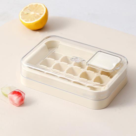 Press-Release Ice Cube Tray with Lid Food-Grade Silicone Popsicle Mold for Freezer Leak-Proof Stackable Ice Maker for Home Party