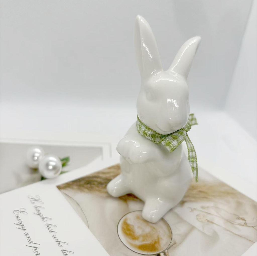 Kreatives Keramik-Kaninchen-Ornament für die Heimdekoration - Ideal für Wohnzimmer, Eingangsbereich oder Weinschrank.
