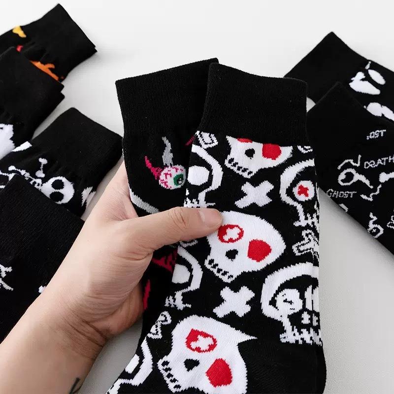 Ladies Fall and Winter Trend Funny Pumpkin Halloween Tube Socks