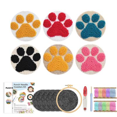 Broderie Poke Handmade DIY Suport de pahar Pachet de materiale Pad termoizolant Manual de broderie Decomprimare