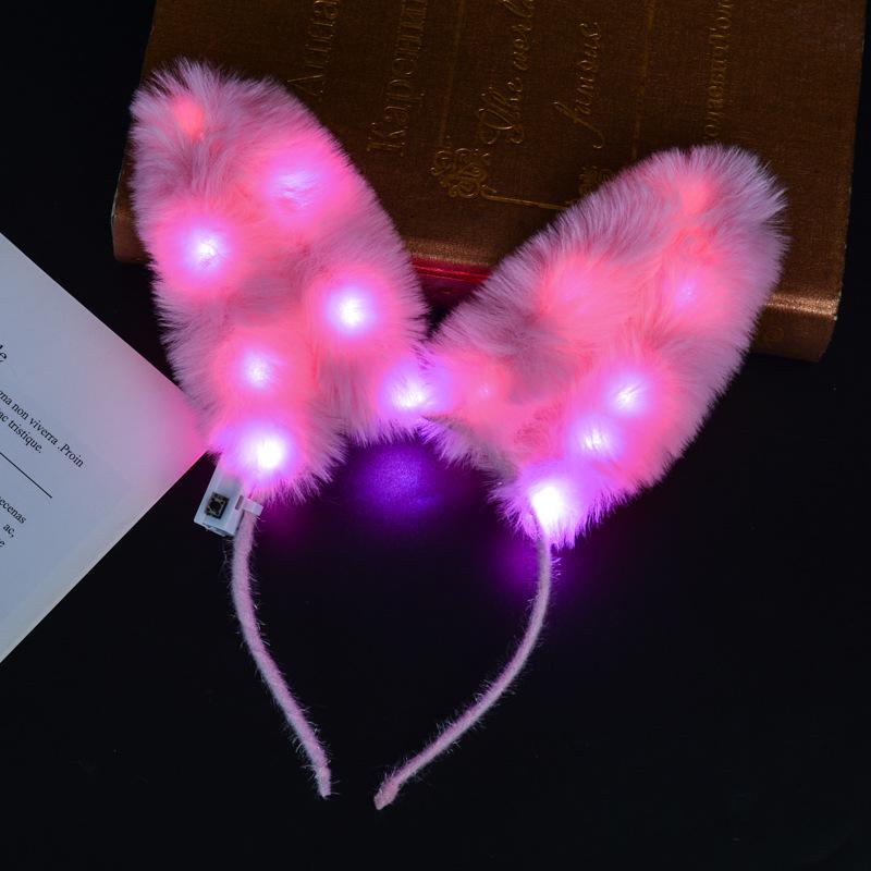 Light-Up Bunny Ears Glow Headband - Perfect for Children's Toys, Night Market Stalls, and Bar Decorations