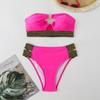 Women's Sexy Strapless Backless Solid Color Bikini – Hollow Out, Tight-Fitting Split Swimsuit