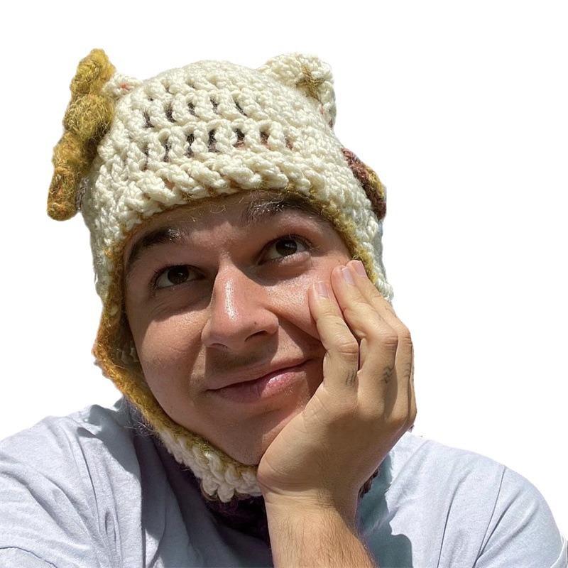 Neue Schleife Woll-Baskenmütze Mode All-in-One Erwachsenen-Pullovermütze