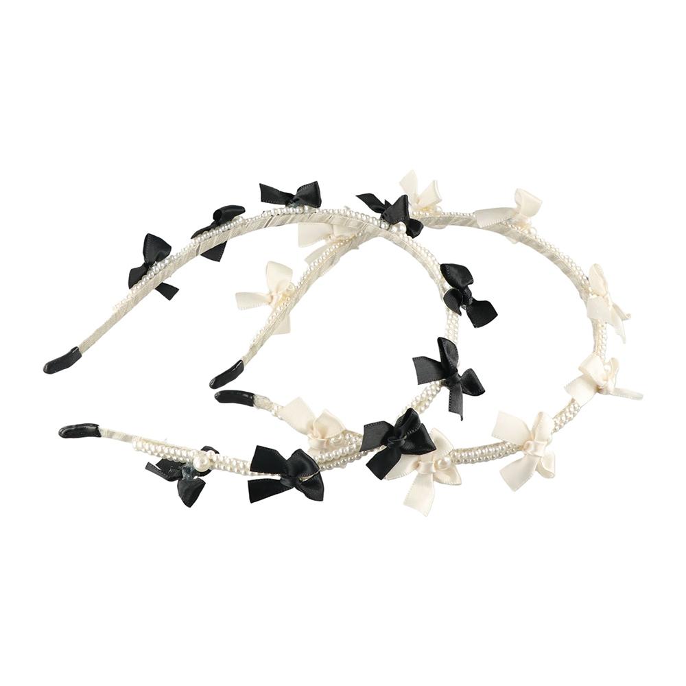 Headwear Bow Headband Ins Pearl Hair Hoop Sweet Pearl Hair Band  High Head Top