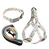 Dog Harness Dog Leash Three-piece Collar Chest Back Pet Leash Printed Dog Leash Pet Supplies