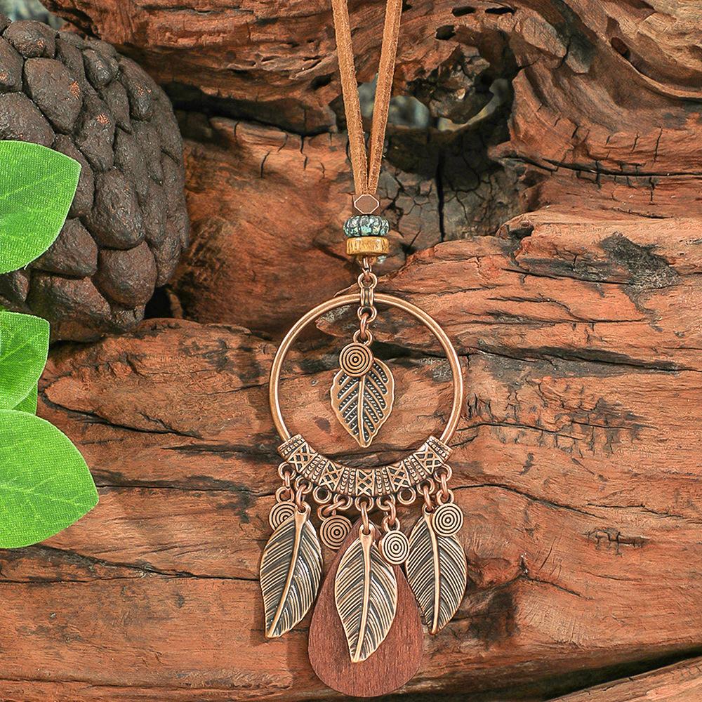 Elegant Turquoise Shell Pendant Women Fashion Brown Pendent Necklaces Boho Long Neckalce  Jewelry