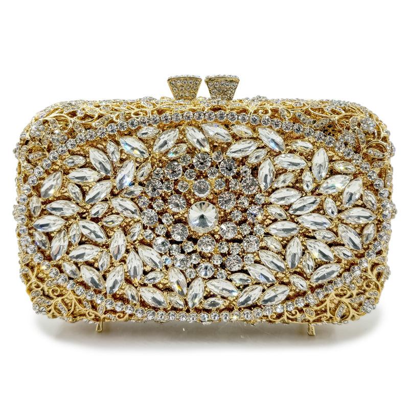 

2025 Season Trend New Rhinestone Pattern Crystal Ladies Dinner Tote Bag He is a 17.