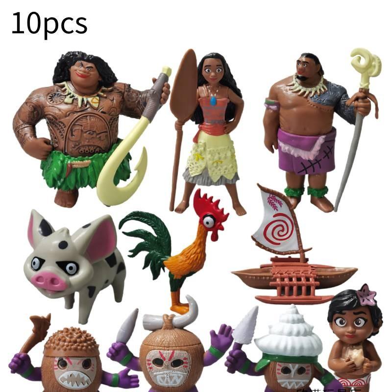 Figurine Moana 10pcs Anime Statuary Cake Ornament Christmas Gifts Garnish Toys