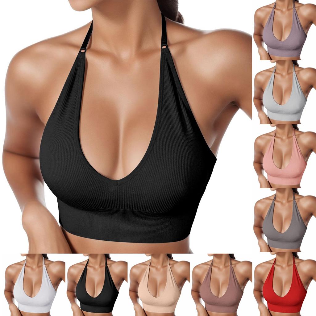 Moda Donna Casual Tinta Unita Spalla Intimo Reggiseno Comodo