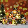 1~6pcs LED Night Light Christmas Ornaments 2025 Luminous Castle Snow House Sculpture Xmas Decoration for Home New Year Navidad