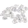 130pcs Round Antique Alphabet Charms Silver Initial Charms Dangle  for Bracelet